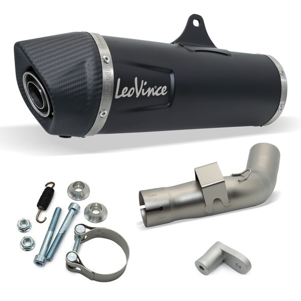 Endschalldämpfer LeoVince NERO mit Zulassung, Edelstahl schwarz, Carbon Kappe für Kawasaki Versys 1000 Bj. 2019 - 2024 E4 / E5