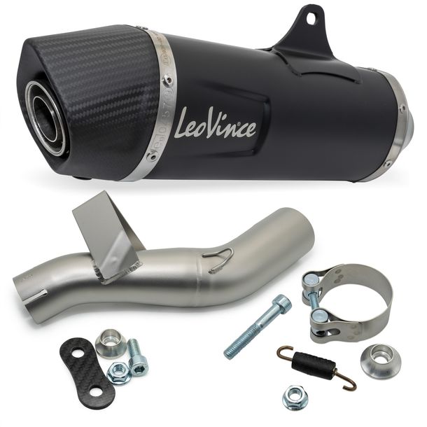 Silenciador trasero LeoVince SLIP-ON NERO con homologación, acero inoxidable negro, tapa de carbono para Honda CB / CBR 500 F / R / X