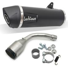 Endschalldämpfer LeoVince NERO mit Katalysator & Zulassung, Edelstahl schwarz, Carbon Kappe für Vespa GTS 300 HPE / Super / Sei Giorni Bj. 2019 - 2020 E4
