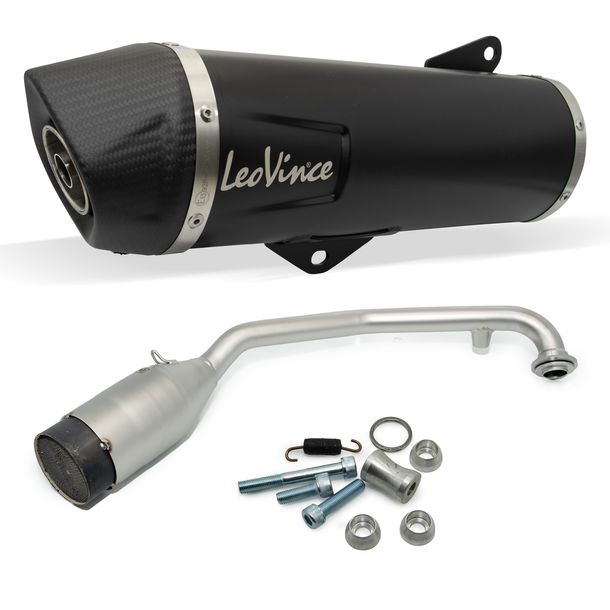 Sistema de escape completo LeoVince NERO con catalizador y homologación, acero inoxidable negro, tapa de carbono para Honda SH 125i / 150i año 2020 - 2023 E5