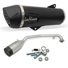 Impianto di scarico completo LeoVince NERO con catalizzatore e omologazione, acciaio inossidabile nero, tappo in carbonio per Honda SH 125i / 150i anno 2020 - 2023 E5