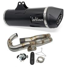 Auspuffanlage komplett LeoVince NERO mit Katalysator & Zulassung, Edelstahl schwarz, Carbon Kappe & Hitzeschild für Husqvarna 701 Enduro / LR / Supermoto Bj. 2017 - 2020 E4 / Bj. 2021 - 2024 E5