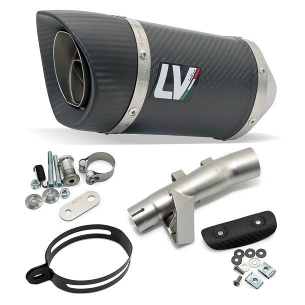 Silenziatore posteriore LeoVince LV PRO omologato, in carbonio e con protezione termica per Honda Forza 750 anno 2021 - 2024 E5 / Forza / X-ADV anno 2025 - 2026 E5+ / X-ADV anno 2017 - 2024 E4 / E5