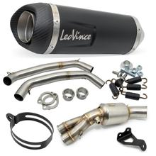 Auspuffanlage komplett LeoVince LV ONE EVO Black Edition mit Katalysator & Zulassung, Edelstahl schwarz, Carbon Kappe für Yamaha MT-07 / FZ-07 700 2017 - 2020 E4 / Tracer 700 / XSR 2016 - 2020 E4 / Tracer GT 2019 - 2020 E4