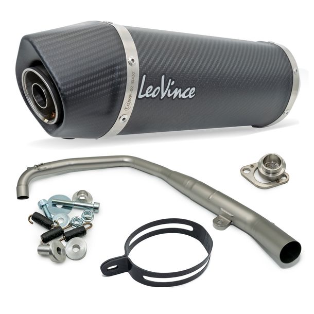 Auspuffanlage komplett LeoVince LV ONE EVO mit Katalysator & Zulassung, Carbon für Yamaha MT-125 Bj. 2017 - 2019 E4 / YZF-R 125 Bj. 2017 - 2018 E4