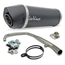 Complete exhaust system LeoVince LV ONE EVO with catalytic converter & approval, carbon for Yamaha MT-125 model year 2017 - 2019 E4 / YZF-R 125 model year 2017 - 2018 E4