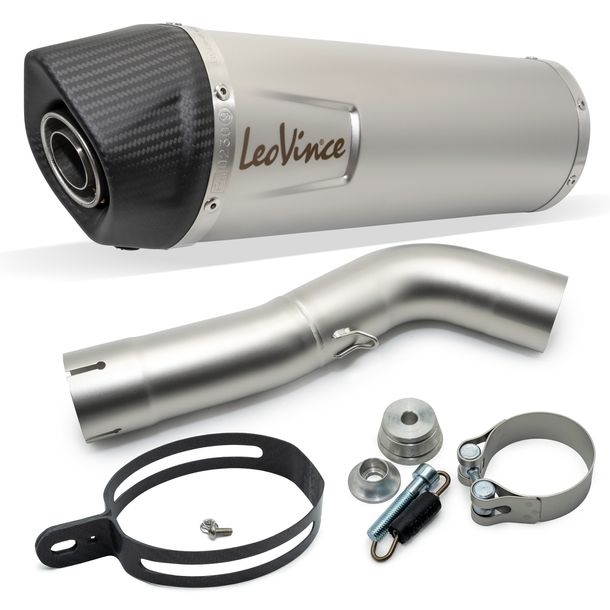 Rear silencer LeoVince LV ONE EVO with approval, stainless steel, carbon end cap for BMW F 750 / 850 GS / Adventure year of construction 2018 - 2024 E4 / E5