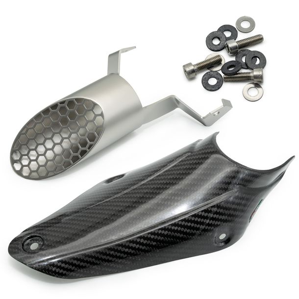 Silenziatore LeoVince Scarico Terminale SLIP-ON AGGIUNTIVO con Omologazione Acciaio Inox & Protezione Termica in Carbonio per Yamaha MT-09 / MT-09 SP