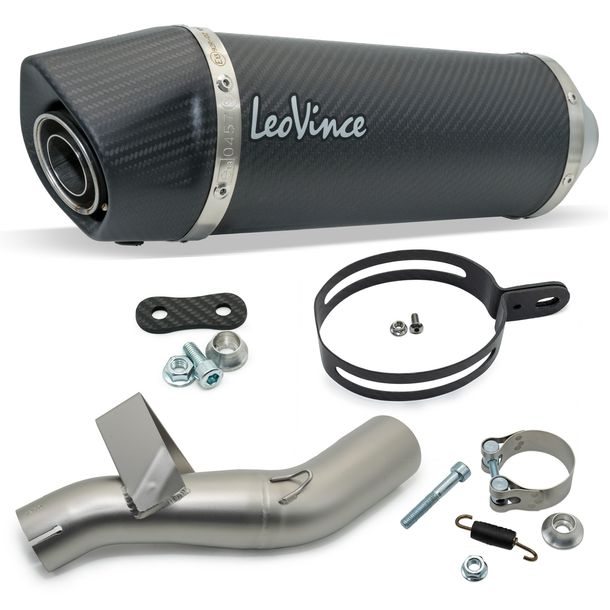 Rear silencer LeoVince LV ONE EVO with approval, carbon for Honda CB 500 F / CB 500 X / CBR 500 R Yr. 2019 - 2023 E4 / E5