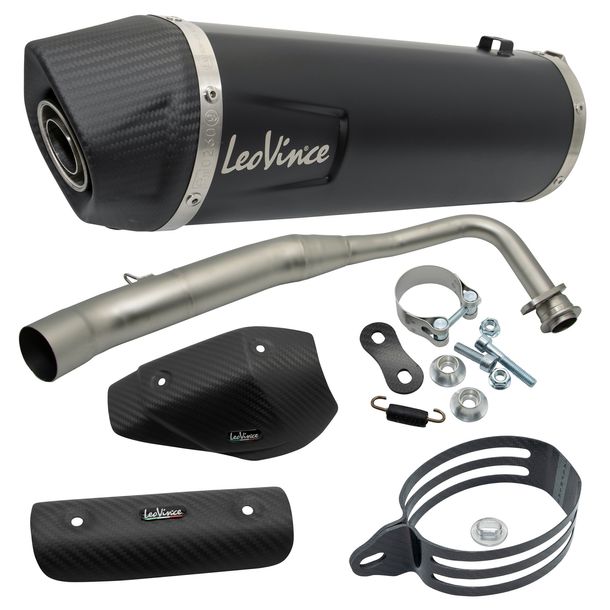 Rear silencer LeoVince LV ONE EVO Black Edition with approval, black stainless steel, carbon cap & heat shield for Yamaha Ténéré 700 / World Raid / Rally Edition / Extreme Edition / Explore Edition 700 2019 - 2026