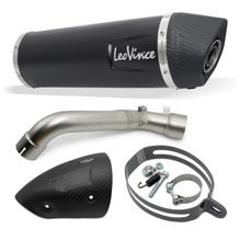 LeoVince SLIP-ON LV ONE EVO Black Edition silencer with approval, stainless steel black, carbon end cap & heat shield for Moto Guzzi V85 TT