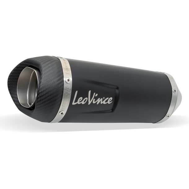 Sistema de escape completo LeoVince LV ONE EVO Black Edition con catalizador y homologación, acero inoxidable negro, tapa de carbono para Yamaha Tracer 7 / GT 700 año 2020 - 2024 E5