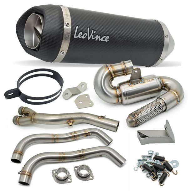 LeoVince Exhaust System Complete System LV ONE EVO with Catalytic Converter & Approval, Carbon for Yamaha Tracer 7 / GT