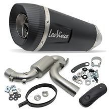 Silenziatore terminale LeoVince FACTORY S Black Edition omologato, acciaio inossidabile nero, tappo in carbonio e parascalore per BMW F 900 R / XR / A2 anno 2020 - 2024 E5