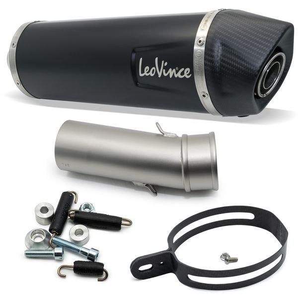 Silenziatore finale LeoVince LV ONE EVO Black Edition con omologazione, acciaio inossidabile nero, cappuccio in carbonio per BMW F 800 GT / R Anno di fabbricazione 2017 - 2020 E4