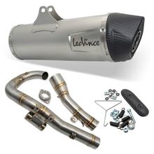 LeoVince Exhaust System Complete System LV ONE EVO Stainless Steel, Carbon Cap & Heat Shield for KTM 690 SMC R / Enduro Year 2019 - 2022