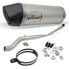 Complete exhaust system LeoVince LV ONE EVO with catalytic converter & approval, stainless steel, carbon cap for Yamaha MT-125 / XSR / YZF-R 125 model year 2021 - 2024 E5