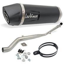 Système d'échappement complet LeoVince LV ONE EVO Black Edition avec catalyseur et homologation, acier inoxydable noir, embout en carbone pour Yamaha MT-125 / XSR / YZF-R 125 ann. 2021 - 2024 E5