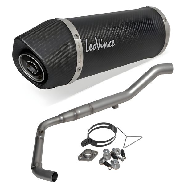 Auspuffanlage komplett LeoVince LV ONE EVO mit Katalysator & Zulassung, Carbon für Yamaha MT-125 / XSR / YZF-R 125 Bj. 2021 - 2024 E5