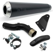 Endschalldämpfer LeoVince CLASSIC RACER Black Edition mit Zulassung, Edelstahl schwarz & Carbon Hitzeschild für Honda CMX 500 Rebel Bj. 2017 - 2024 E4 / E5 / Bj. 2025 - 2026 E5+