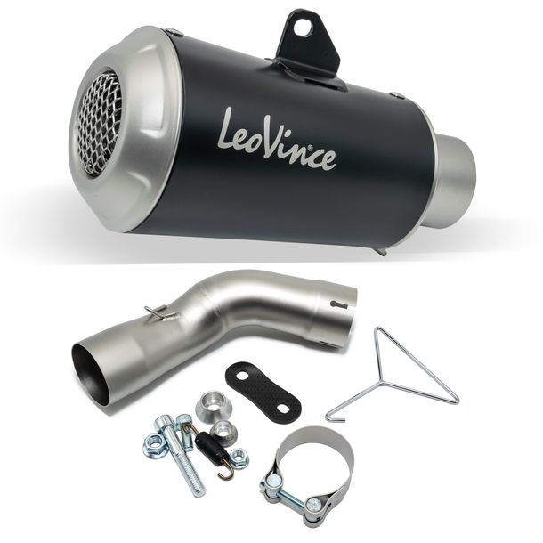 Silenciador trasero LeoVince LV-10 Black Edition con homologación, acero inoxidable negro para Kawasaki Z 900 A2 Año de fab. 2018 - 2024 E4 / E5 / Z 900 Año de fab. 2017 - 2019 E4