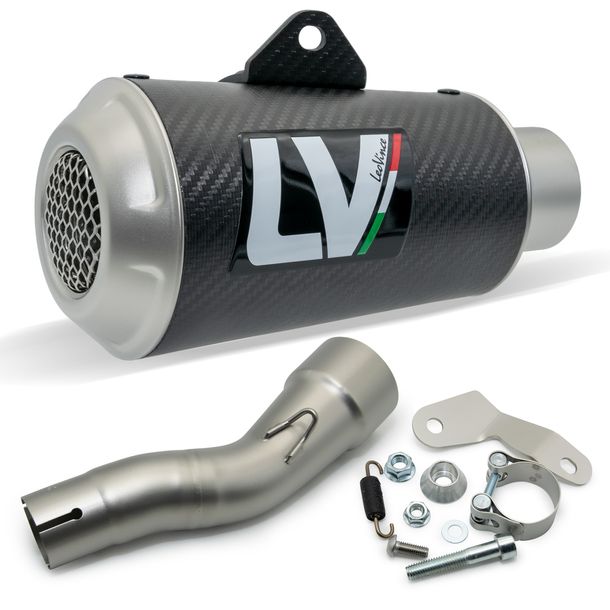 Silenciador trasero LeoVince SLIP-ON LV-10 Carbono, tapa de acero inoxidable para Kawasaki Ninja 250 / 300 R - Z 250 / 300 / ABS