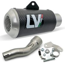 Silencieux d'échappement LeoVince SLIP-ON LV-10 Carbone, embout en acier inoxydable pour Kawasaki Ninja 250 / 300 R - Z 250 / 300 / ABS