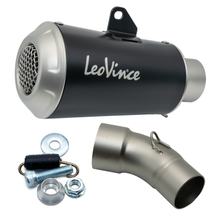 Silencieux d'échappement LeoVince LV-10 Black Edition avec homologation, acier inoxydable noir pour Benelli Leoncino / Trail 500 année 2017 - 2024 E4 / E5