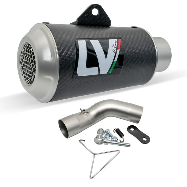 Rear silencer LeoVince LV-10 with approval, carbon, stainless steel cap for Kawasaki Z 900 model years 2020 - 2024 E4 / E5
