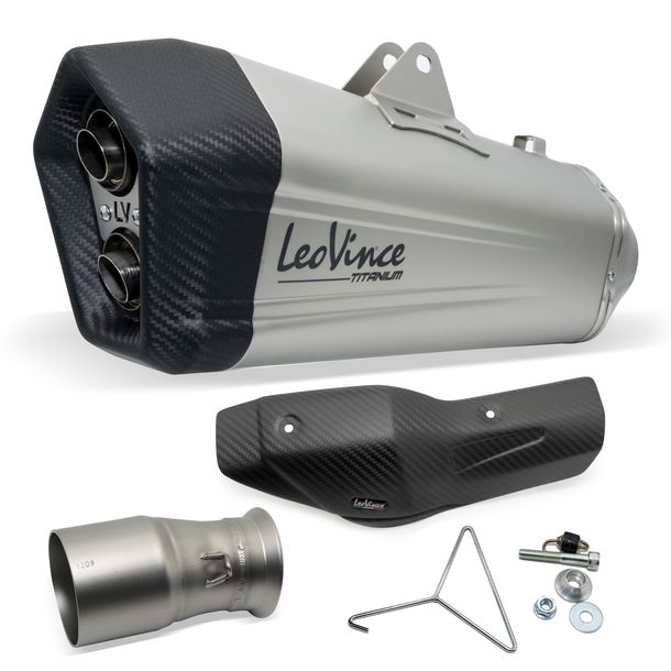 LeoVince SLIP-ON LV-12 Exhaust System with E-Certification, Titanium and Carbon Tip & Heat Shield for KTM 1050 / 1090 / 1190 Adventure / R-1290 Super Adventure R / S / T