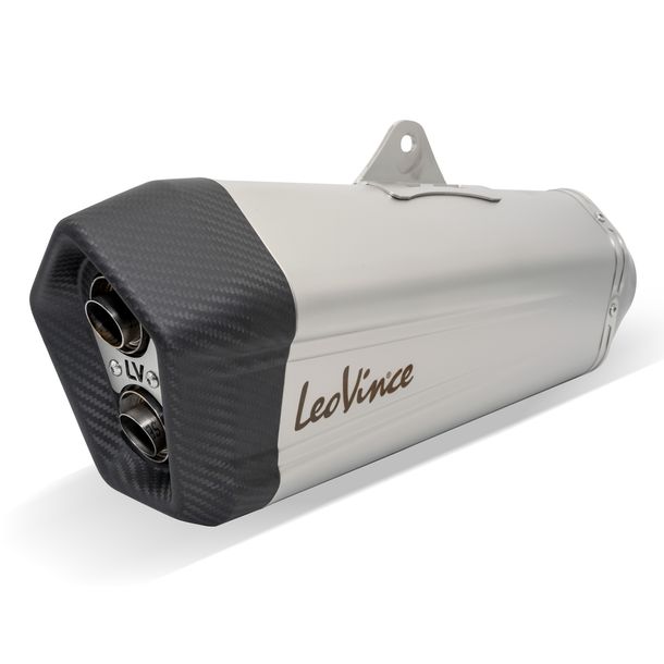 LeoVince LV-12 Silencer with approval, Stainless Steel, Carbon end cap & Heat Shield for BMW R 1200 GS / Adventure Year 2013 - 2016 E3 / Year 2017 - 2018 E4 / Year 2019 - 2023 E4 / E5
