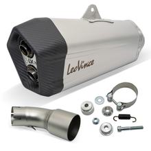 Koncový tlumič LeoVince SLIP-ON LV-12 s homologací, Titanium, Carbonová koncovka pro Suzuki V-Strom 1000