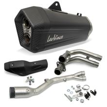 Sistema de escapamento completo LeoVince LV-12 Black Edition com catalisador e homologação, aço inoxidável preto, tampa de carbono e escudo térmico para Yamaha T-Max / Tech Max 560 ano 2020 - 2024 E5