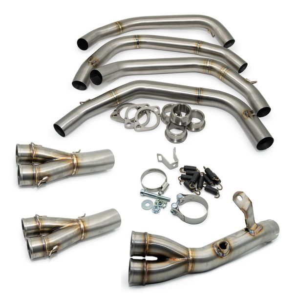 Tubo di scarico LeoVince collettore di scarico tubo di collegamento RACING senza omologazione, acciaio inossidabile per Kawasaki Z 900 anno 2020 - 2024 E4 / E5