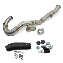 Auspuffkrümmer LeoVince Verbindungsrohr Edelstahl & Carbon Hitzeschild für Gas Gas ES / SM 700 Bj. 2022 - 2024 E5 / KTM Enduro R / SMC R 690 Bj. 2019 - 2024 E4 / E5