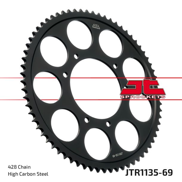 Kettenrad JT Sprockets 428 69Z Innendurchmesser 105mm Lochkreis 125mm für Aprilia SX ABS, Malaguti Dune F.B.Mondial SMX Enduro Supermoto XTM RX Zündapp Bj. 2017 - 2022