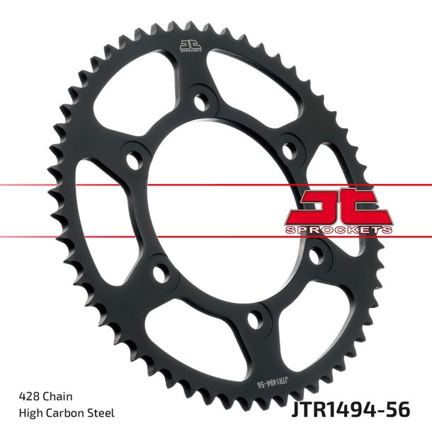Kettenrad JT Sprockets 428 56Z Innendurchmesser 110mm Lochkreis 130mm für Kawasaki Ninja Z 125 ccm Bj. 2018 - 2022