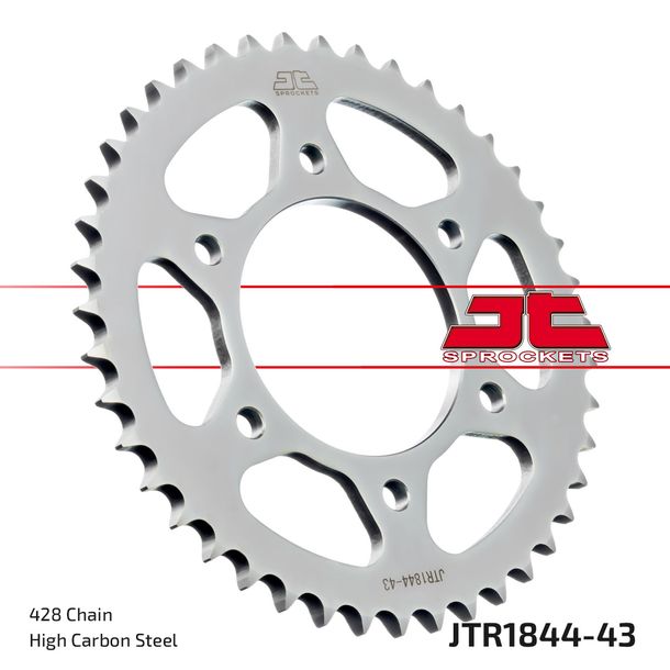 Piñón JT Sprockets 428 43Z, diámetro interior 76 mm, círculo de perno 100 mm para Yamaha MT- ABS YZF-R YZF R 125 ccm Año 2008 - 2022