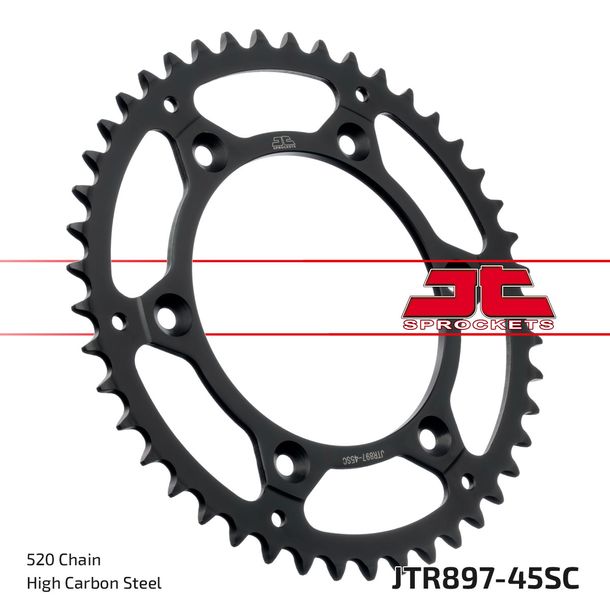 Kettenrad JT Sprockets 520 45Z Innendurchmesser 125mm Lochkreis 150mm für KTM LC4 Adventure R SMC ABS 125 - 901 ccm