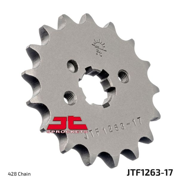 Piñón de dientes gruesos JT Sprockets 428 17T, diámetro interior 16 mm/20 mm para Yamaha YBR DT LC LC-2, Rieju RS2 Matrix Pro Naked RD DX XT R X SR