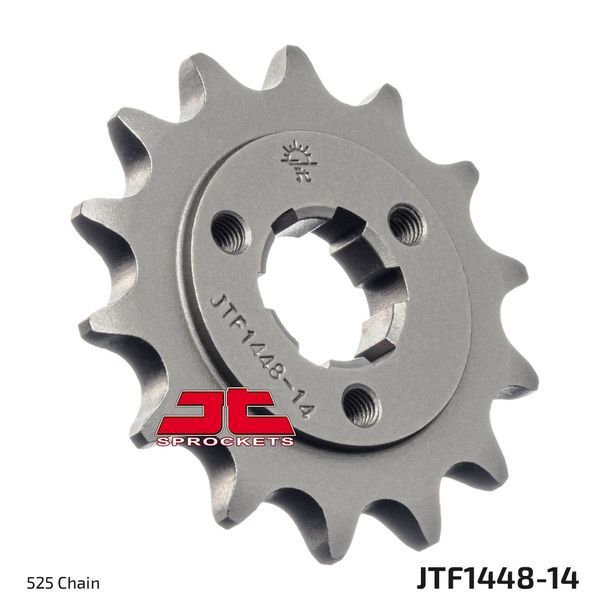 JT Sprockets 525 14T coarse-toothed sprocket inner diameter 21 mm/25 mm for Suzuki DR S Big XF Freewind SE SEU, Sachs Roadster 650 / 800 ccm Year 1994 - 2006