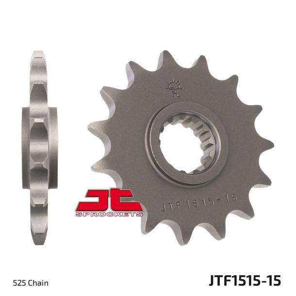 Piñón dentado fino JT Sprockets 525 15T, diámetro interior 21,6 mm/25 mm para Kawasaki ZX-6R 600 ccm Año 1995 - 1997