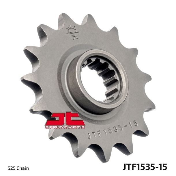 JT Sprockets 525 15T fine toothed sprocket inner diameter 22 mm/25 mm for Kawasaki ZX-6R 600 / 636 ccm Year 1998 - 2002