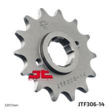 Pinhão JT Sprockets 520 14D dentes grossos diâmetro interno 22mm / 25mm para Honda NX Dominator 650 ccm ano 1988