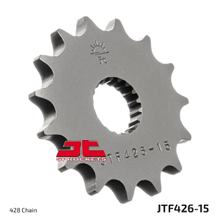Pinhão JT Sprockets 428 15Z dentes finos diâmetro interno 18mm / 20mm para Kreidler Supermoto Dice GS SM DT, Suzuki S SU Enduro DD Hyosung GA 2V Cruise