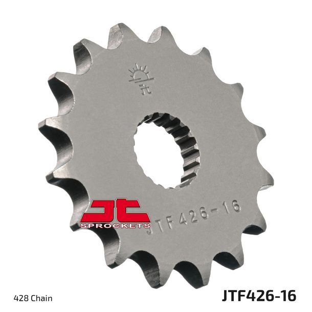 JT Sprockets 428 16T fine toothed sprocket inner diameter 18mm/20mm for Kreidler Supermoto Dice GS SM DT, Suzuki S SU Enduro DD Hyosung GA 2V Cruise I