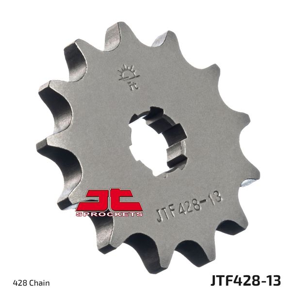 Piñón JT 428 13Z con dientes gruesos, diámetro interior 13 mm/16 mm para Suzuki TS XE DR-Z, Yamaha YZ 70 / 80 ccm Año 1977 - 2019