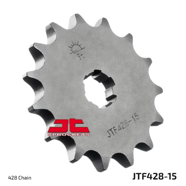 JT Sprockets 428 15Z grof getand binnendiameter 13 mm/16 mm voor Suzuki TS XE DR-Z, Yamaha YZ 70/80 cc bouwjaar 1977 - 2019