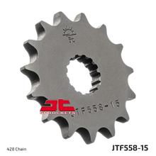 Pinhão JT Sprockets 428 15 dentes fino, diâmetro interno 17,7mm / 20mm para Yamaha DT X, Kawasaki Ninja Z Derbi GPR Nude Racing RE TDR R Sachs ZZ ZX Ano. 1993 - 2022