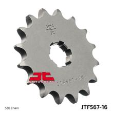 Pinhão JT Sprockets 530 16Dentes com dentado grosso Diâmetro interno 21mm / 25mm para Yamaha RD LC 250 - 400 ccm Ano 1976 - 1983